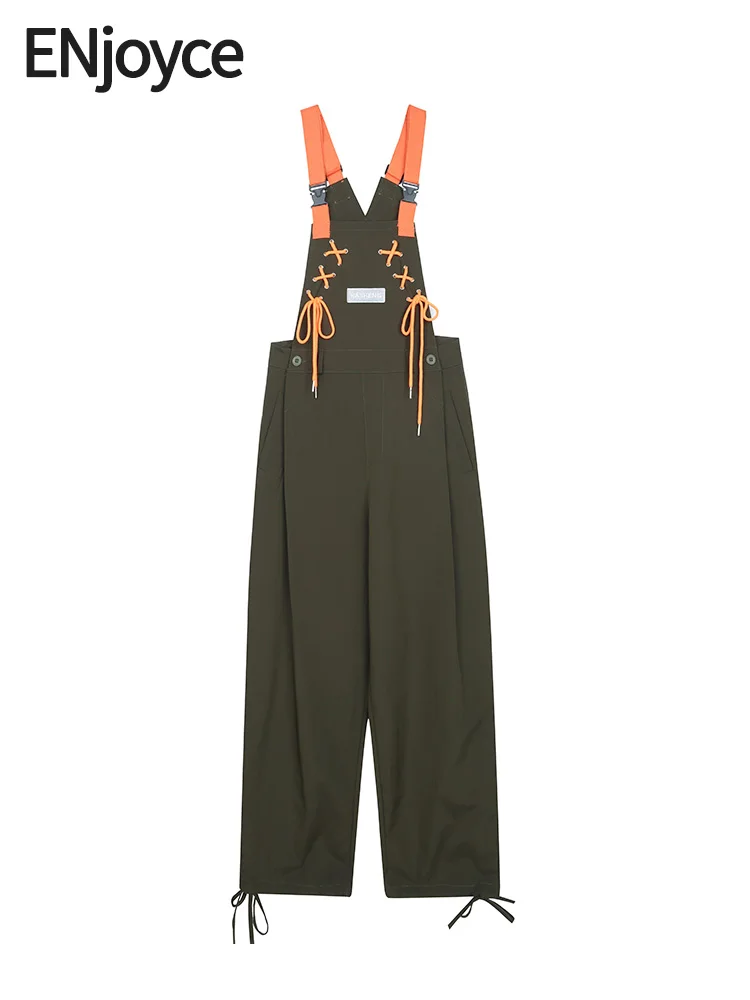 

Ofemcine Women American High Street Overalls Suspenders Jumpsuit Ladies Casual Strap Pants Sleeveless One-piece Bodysuits