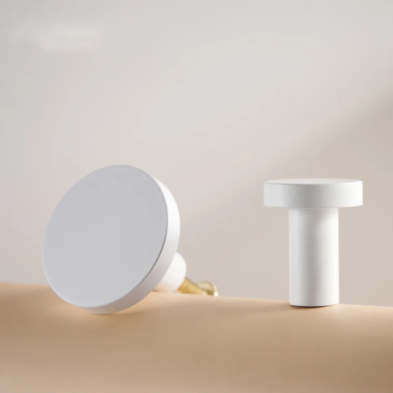 Beicai Brass Matt White Round Cabinet Handles Wardrobe Drawer Knobs Kids' Room Indoor Kitchen Hallway Wall Clothes Hook