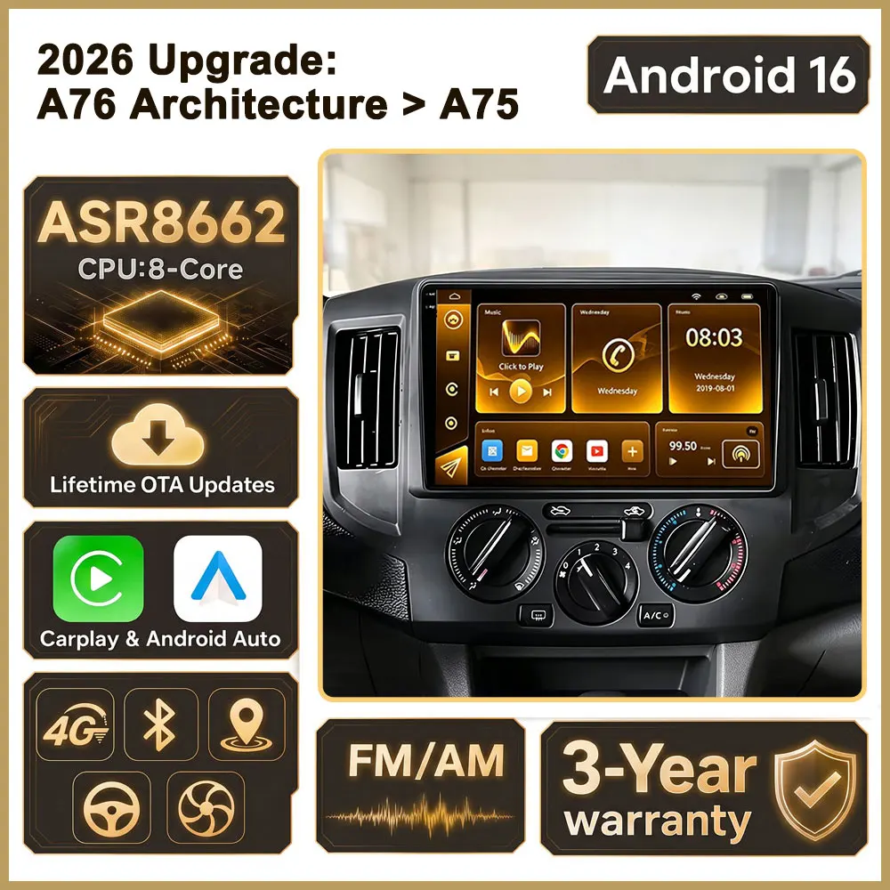 Cortex-A76 Octa-Core Android 16 For Nissan NV200 M20 2009 2010 2012 2013 2014 - 2018 Car Radio GPS Multimedia Player Dash Cam BT