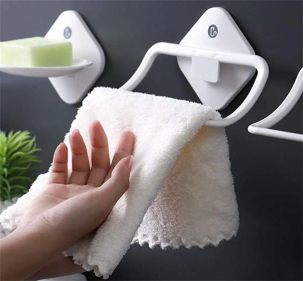 

Wall-Mounted for Bathroom Towel Bar Plastic Child Towel Rack Waterproof Kitchen Wiping Cloth Rack Storage Rack Tower Hanger