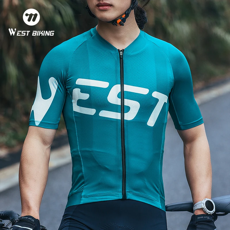 

WEST BIKING велосипедный трикотаж для мужчин и женщин, летние топы для гонок на велосипеде, одежда для велосипедиста с короткими рукавами, рубашка, одежда для велосипеда