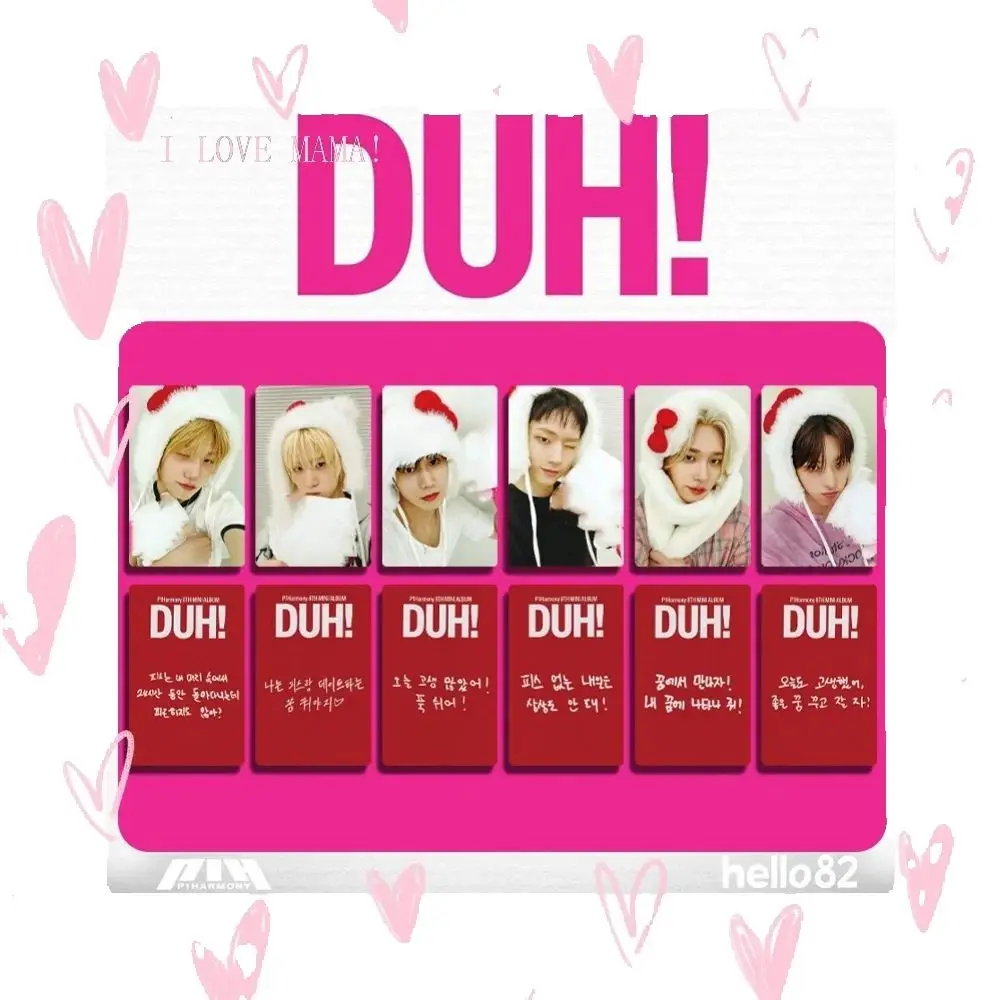 P1Harmonia 6 pezzi/set DUH! Album Tesserino Stile INS di alta qualità Stampa fronte-retro Carta LOMO JIUNG SOUL JONG SEOB Kpop Regali