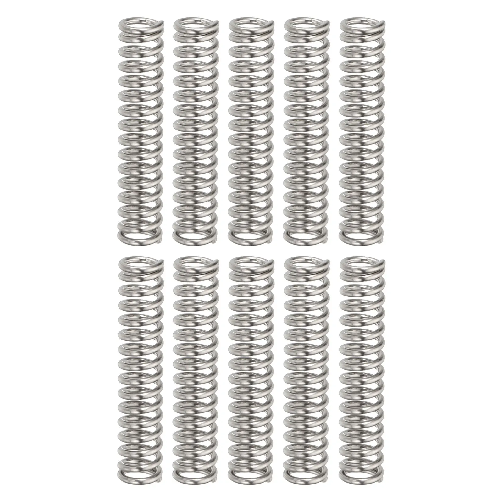 10Pcs Compression Springs 304 Stainless Steel Extension Spring Ballpoint Pen Pressure Springs for Shop Home Repairs Silver