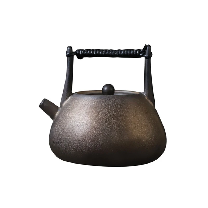 Japanese-style Ceramic Teapot Retro Beam Pot Kungfu Tea Set Teapot Stoneware Gilt Teapot Oolong Tea Boiling Water Teapot