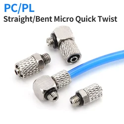 Male Thread M3 M4 M5 M6 -Air Tube 3mm 4mm 6mm OD Mini Pneumatic Pipe Connector Screw Through Quick Fitting Fast Twist Joint