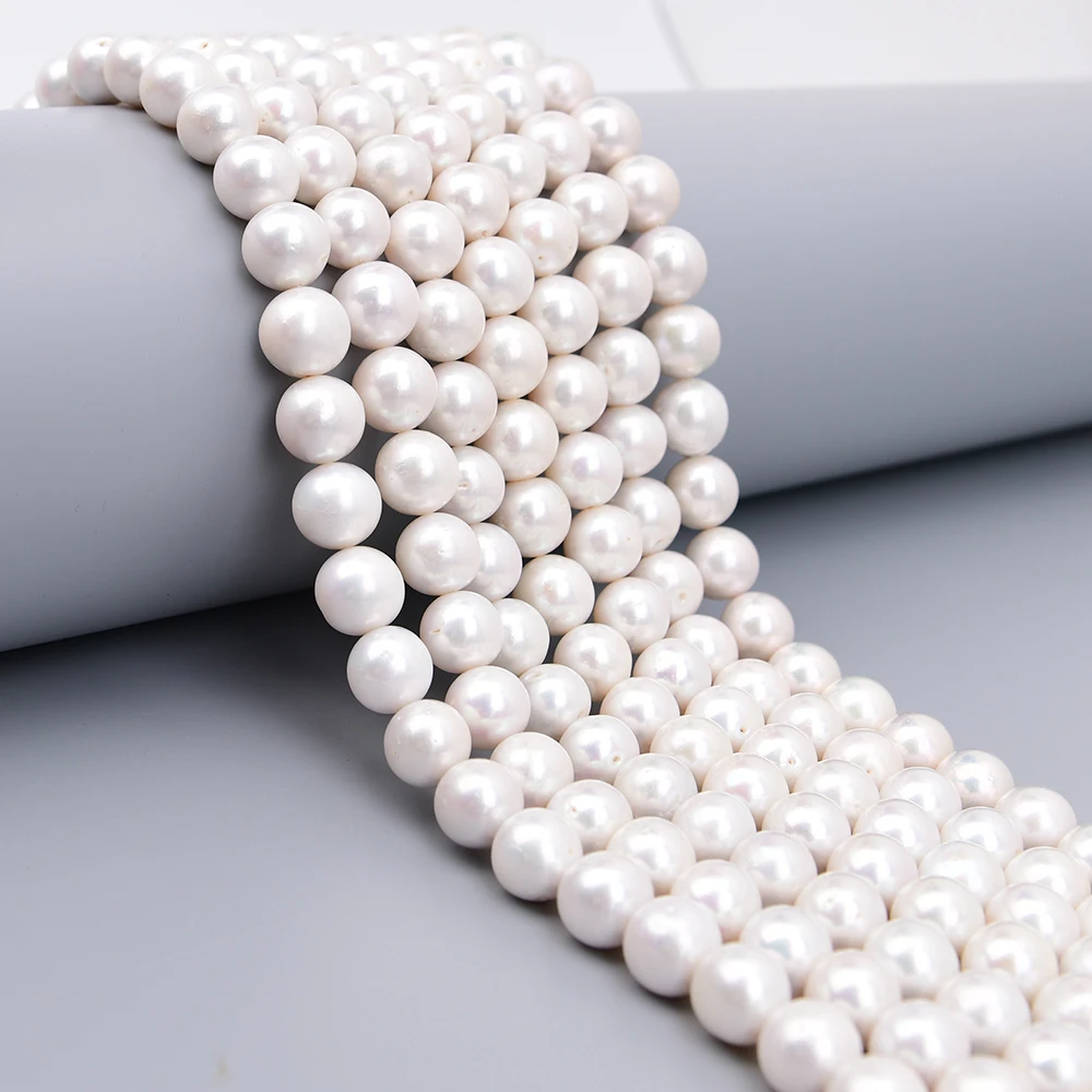 APDGG Big Size 15mm Cultured White Edison Keshi Pearl Round Loose Beads 15.5'' Strands For Jewelry Making DIY view 5
