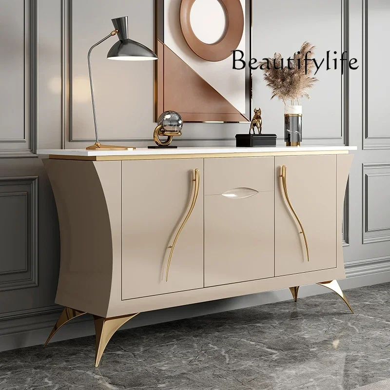 X Light Luxury And Simplicity Entrance Shoe Cabinet Living Room Stone Plate Sideboard Cabinet Bedroom Decorative Locker