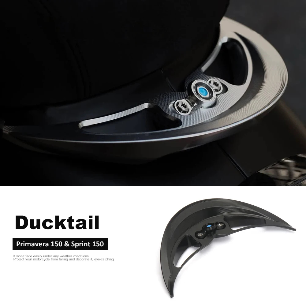 

Motorcycle Accessorie Ducktail Rear Grab Holder CNC Fairing Rear Spoiler For Vespa Sprint 150 Primavera 150 Sprint150 2024 2023
