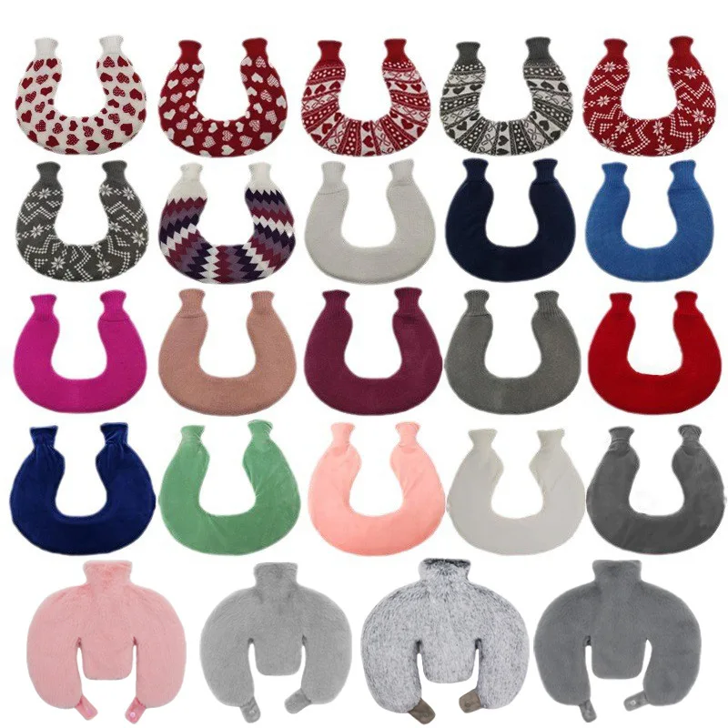 Thickened Hand Warmer Shoulder Warmer Neck Protector Hand Warmer Water-filled Rubber Hot Water Bottle Double-ended U-shaped