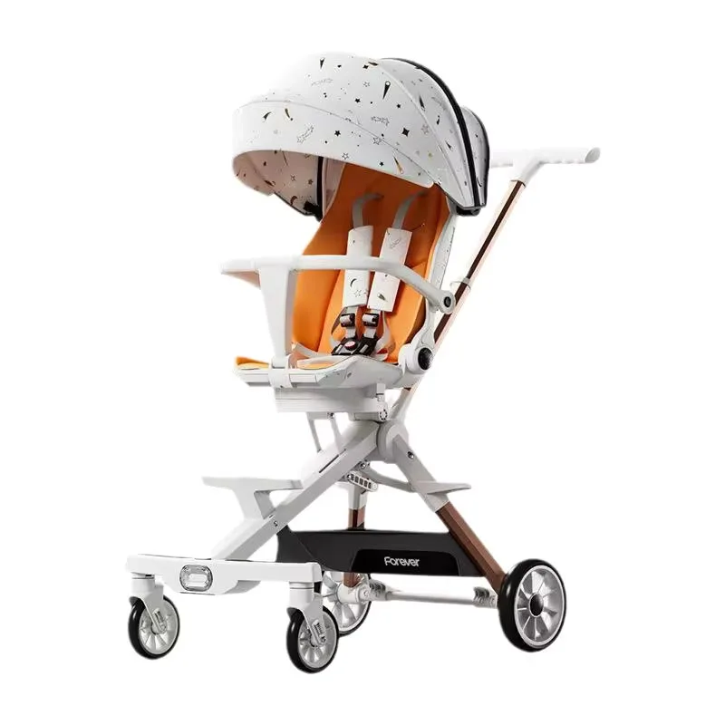 

High Landscape Baby Stroller Can Sit and Lie Down Lightweight Folding Newborn Baby Two-way Swivel Seat Travel Children Stroller