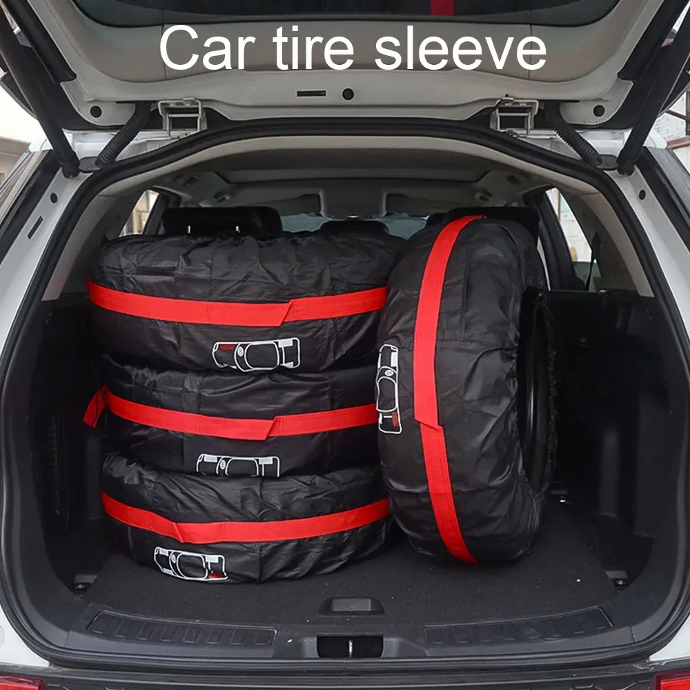 Car Spare Tire Cover Polyester Car Tyre Storage Bags Automobile Spare Tire Storage Protection Dustproof Cover Tyre Accessories