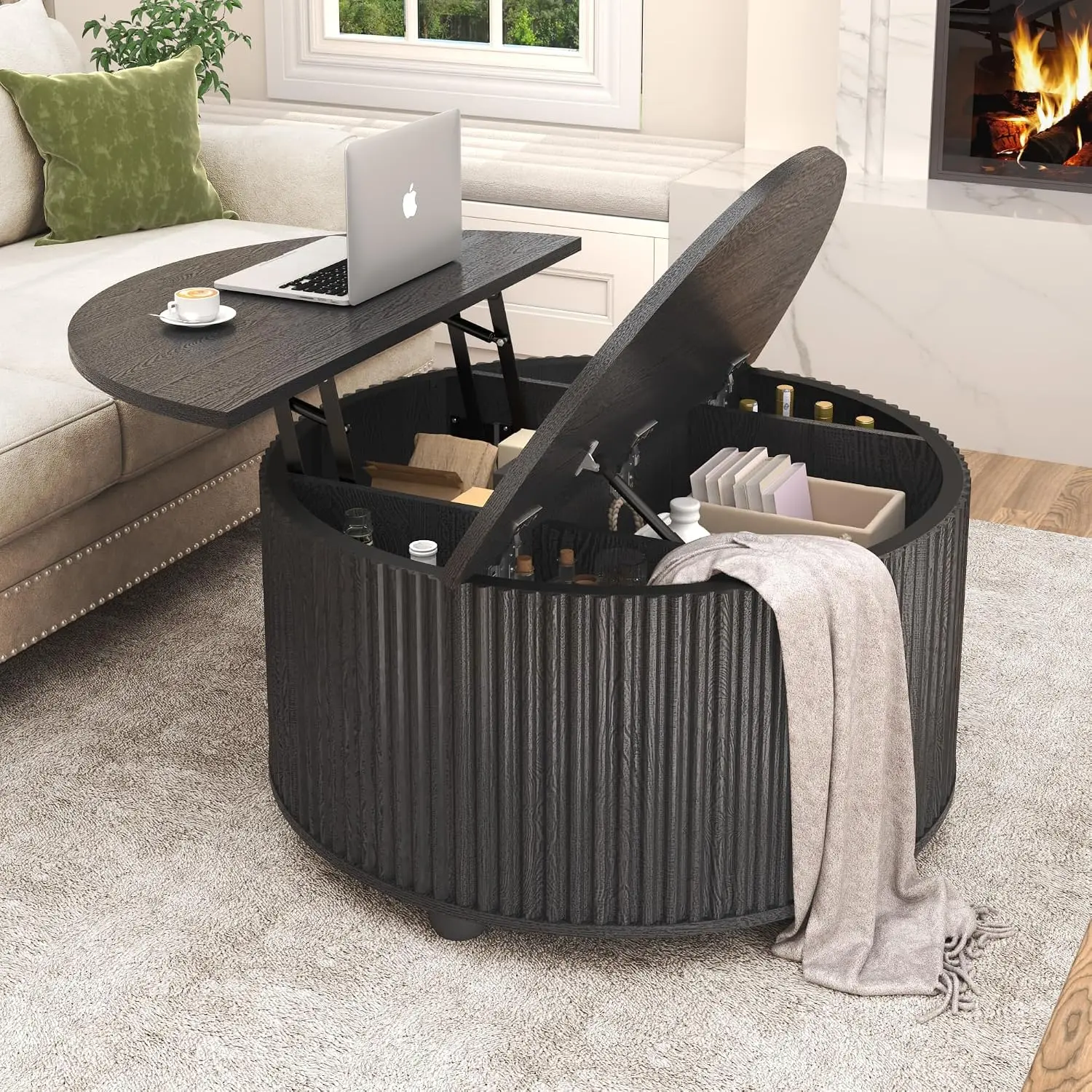 Lift Top Coffee Table w/Storage for Living Room, 35
