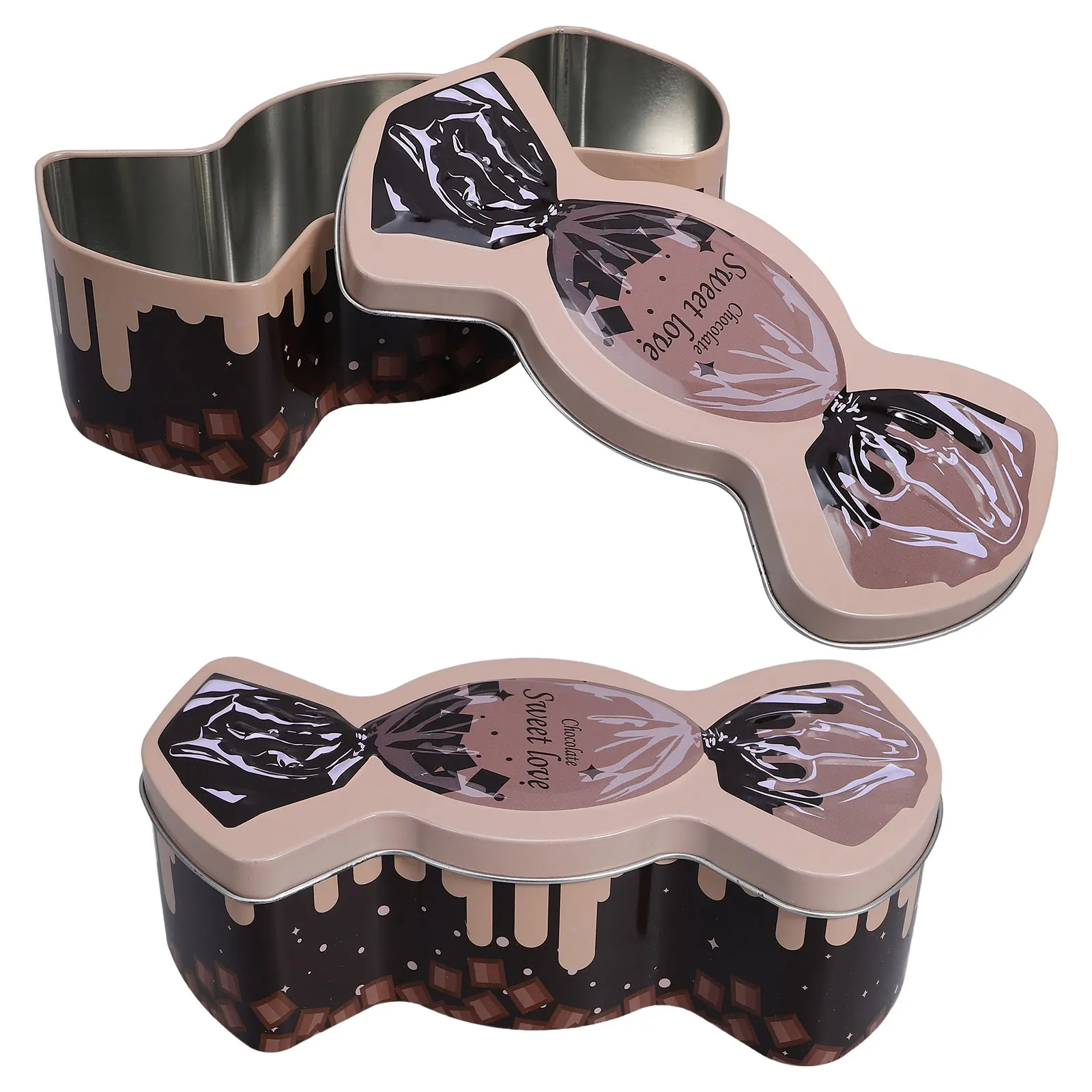 

2pcs Candy Shape Tin Storage Containers Vintage Metal Tins For Chocolate Cookies Tea Cakes Storage Organizers Party Favors