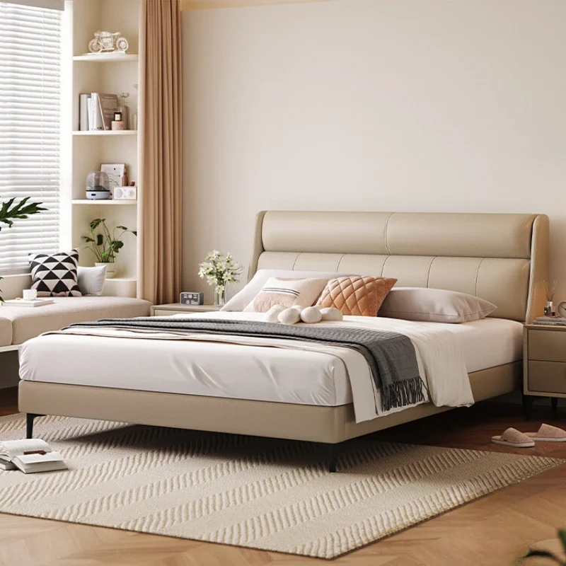 Modern Simple Bedroom Bed Modern Designer Cream Wind Double Wedding Bed Comfortable Sleeping Trendy Muebles Home Furniture