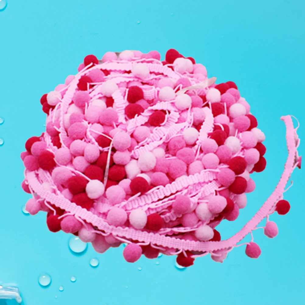 

Small Pom Pom Lace Trim 4.5m Pink Tulle Ball Fringe for Sewing Waistband Skirt Shorts Maternity Kids Clothes DIY Decor