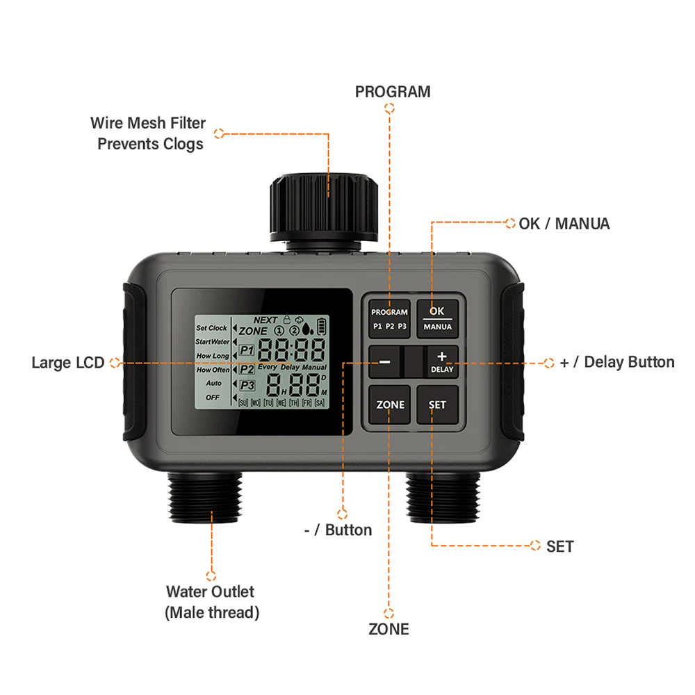 Imagem -06 - Xiaomi-temporizador de Jardim Controlador Programável para Torneira de Mangueira Automático Exterior Impermeável Irrigação Digital Tomadas