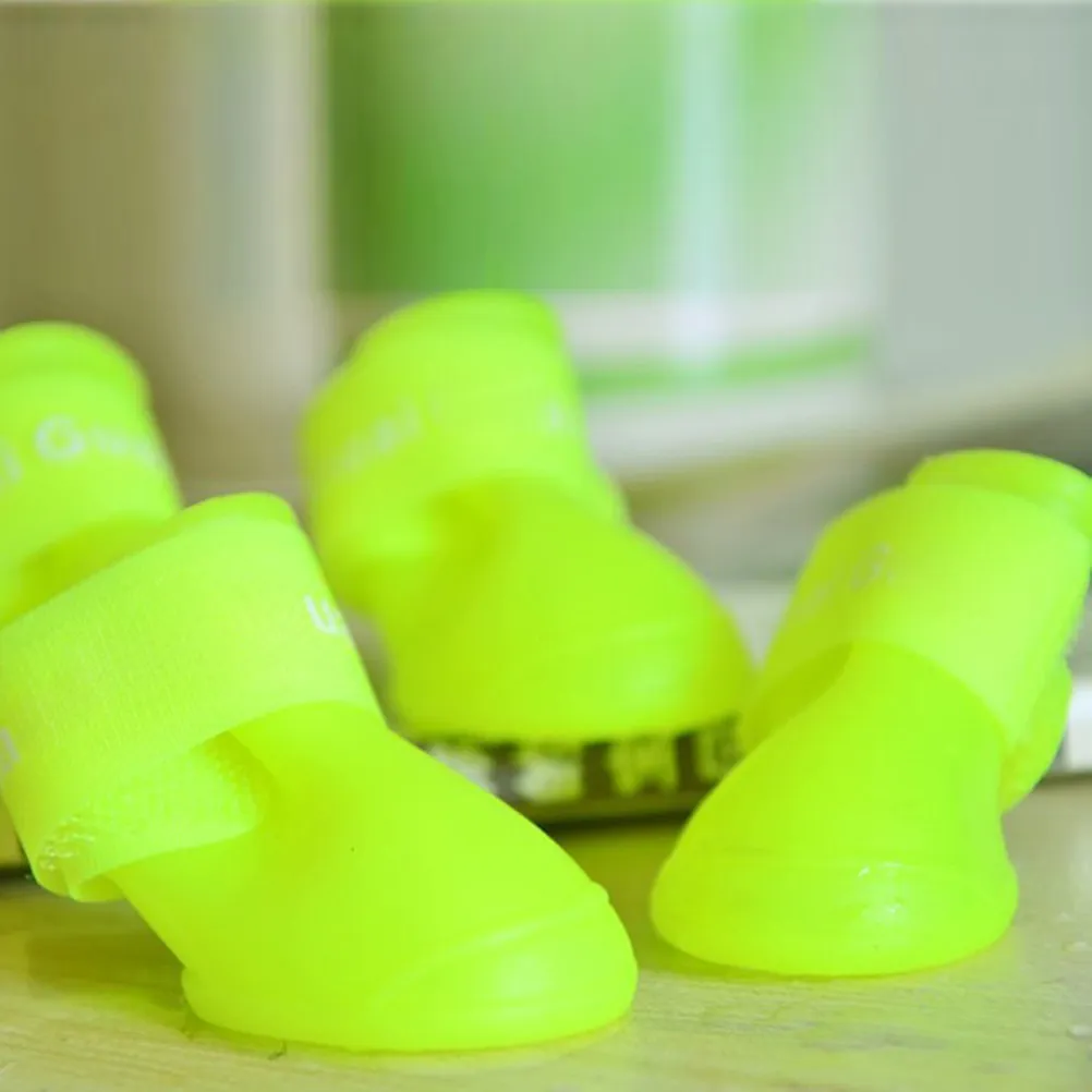 Pet Shoes Candy Color Rainproof Flexible Waterproof Boot Size S Green Easy Wear Dog Puppy Rain Boot Pet Rain Shoes