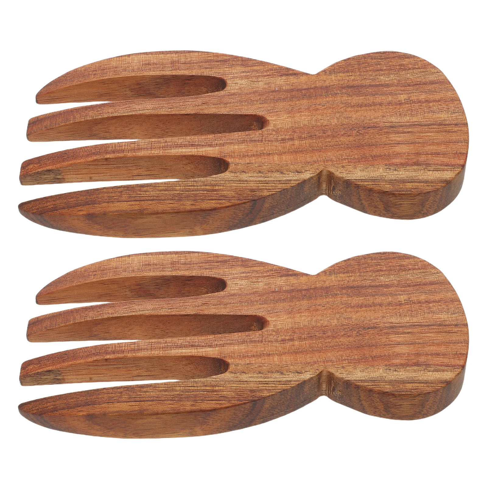 

2pcs Acacia Wood Salad Hands Natural Grain Non-Scratch Kitchen Utensils For Mixing Salads Pasta Fruit Serving Buffets