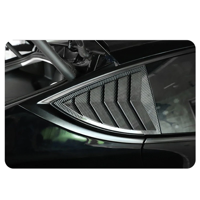 Super Sale Rear Car Window Shutter Cover for Tesla Model Y Juniper Louver Side Vent Trim Triangle Accessorie Bright Carbon Fiber