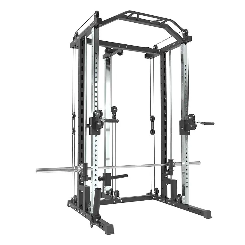 

Сверхмощное металлическое оборудование для домашнего спортзала, многофункциональная силовая клетка, стойка для приседаний, заводская стойка Smith для внутреннего использования, CN