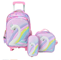 School rolling backpack School trolley bags for grils and boys  kids school rolling luggage School wheeled Backpack for Girls