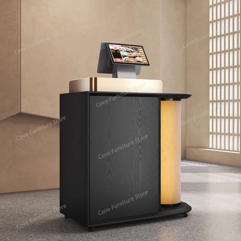 

Black Luxury Reception Desks Salon Shop Welcome Front Desk Reception Desks Commericial Wood Mostrador Recepcion Office Furniture