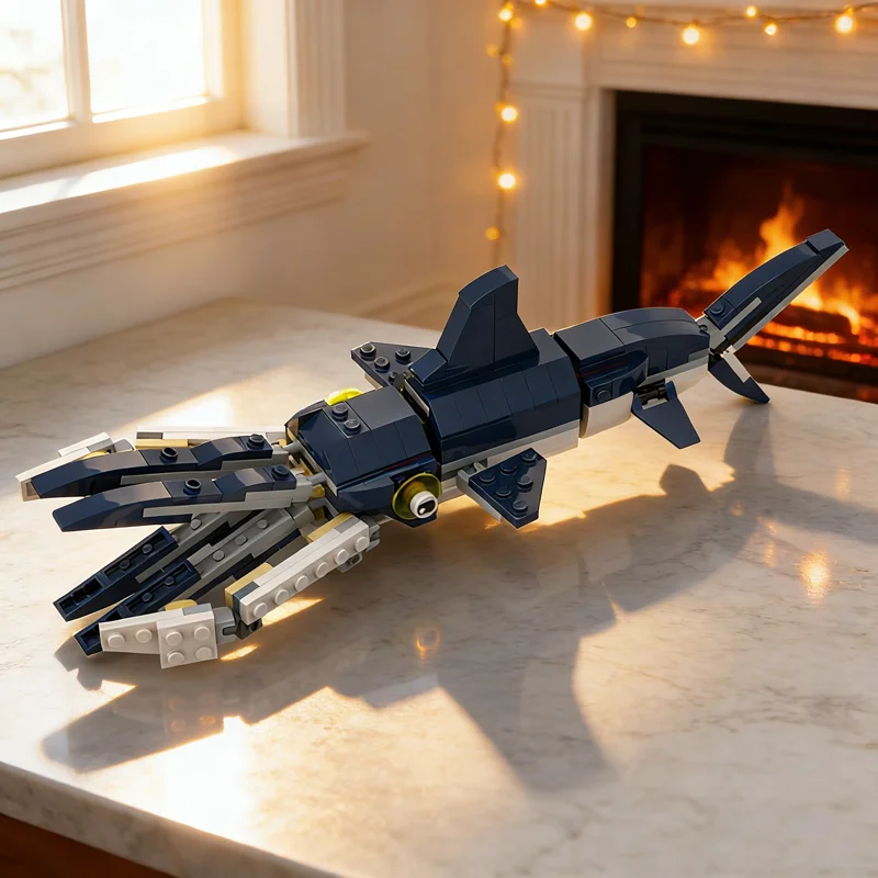 

199pcs MOC Squid Shark Creator 3 1 Model Building Blocks Toy Architecture Assemble DIY Christmas Gift Education Creative Idea