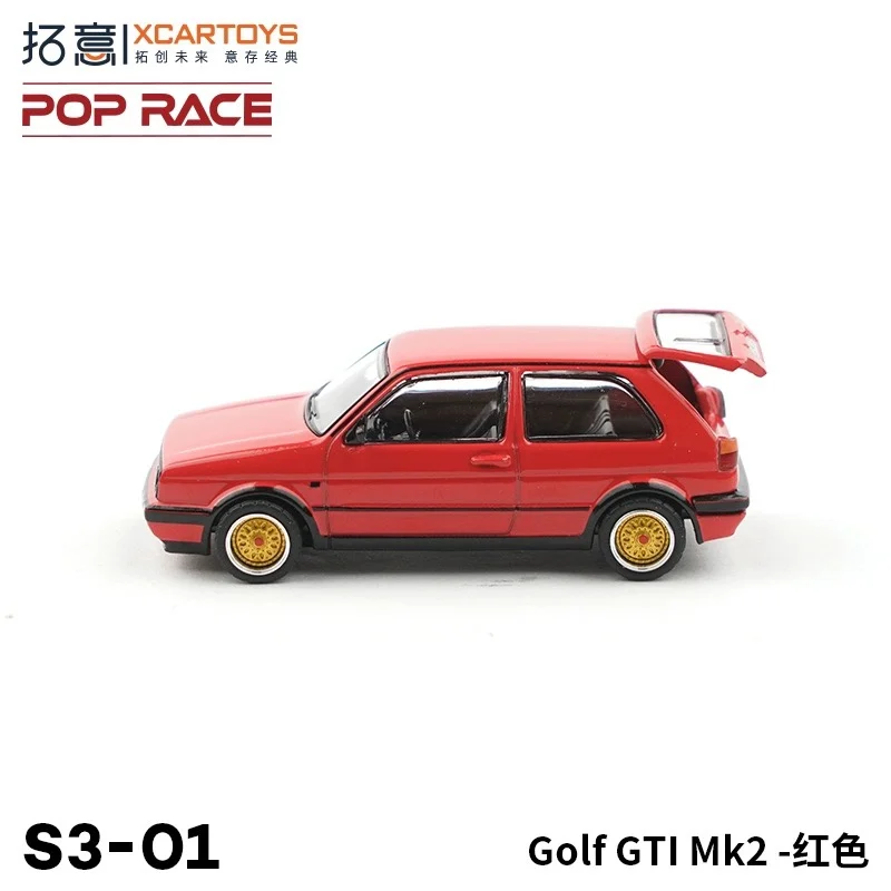 XCARTOYS POPRACE 1:64 S3-01 Golf Crock Golf GTI Mk2 Red alloy die-cast car model, boys collection model decoration.