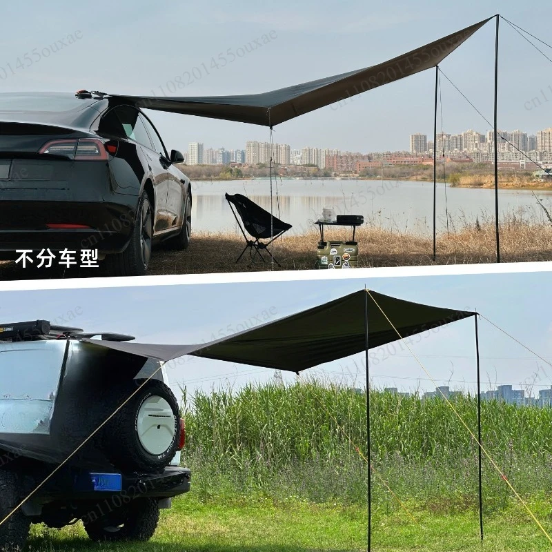 Outdoor vinyl motorcycle awning side tent light portable simple canopy camping motorcycle travel equipment