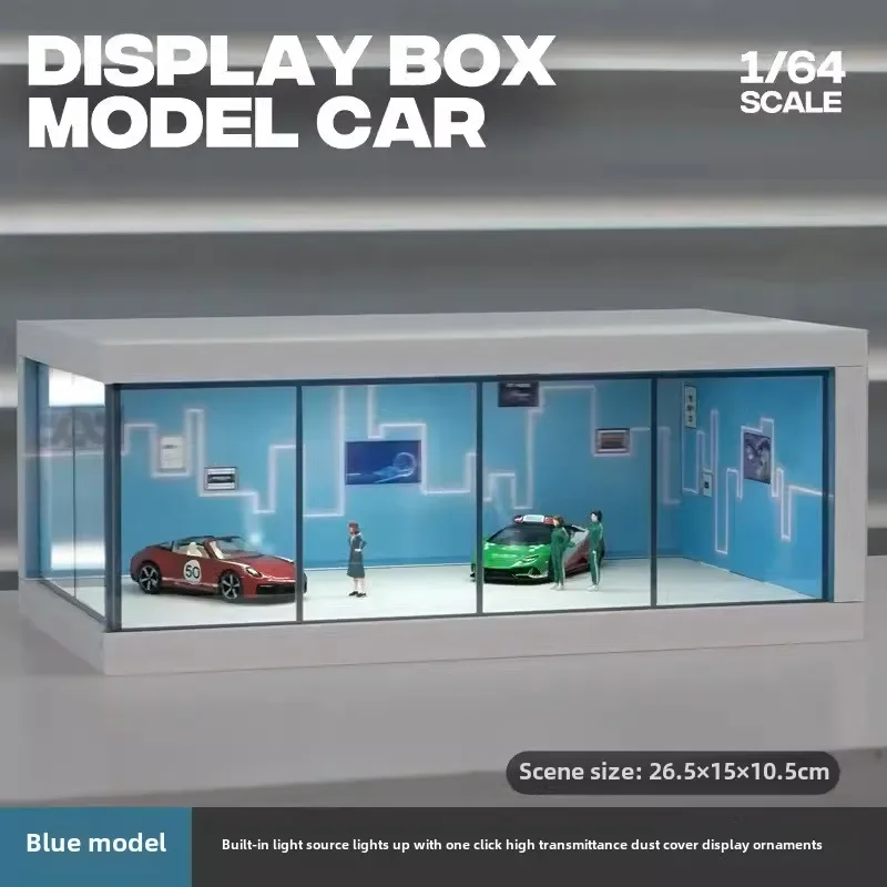 Collector 1/64 Car Model Storage Display Box Small Garage Scene Acrylic Car Showroom Parking Lot Kids Xmas Gift Toys for Boys