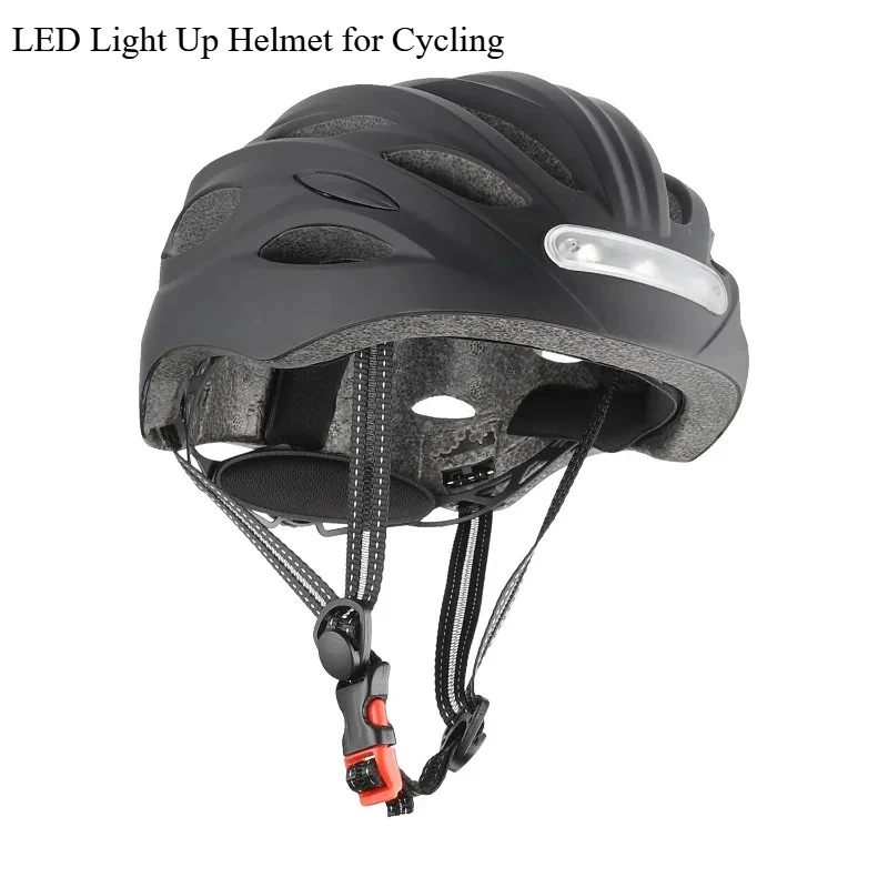 

LED Light Up Helmet for Cycling, Summer Ventilated Safety Helmet for Bicycle E-Scooter Skate with Warning Light