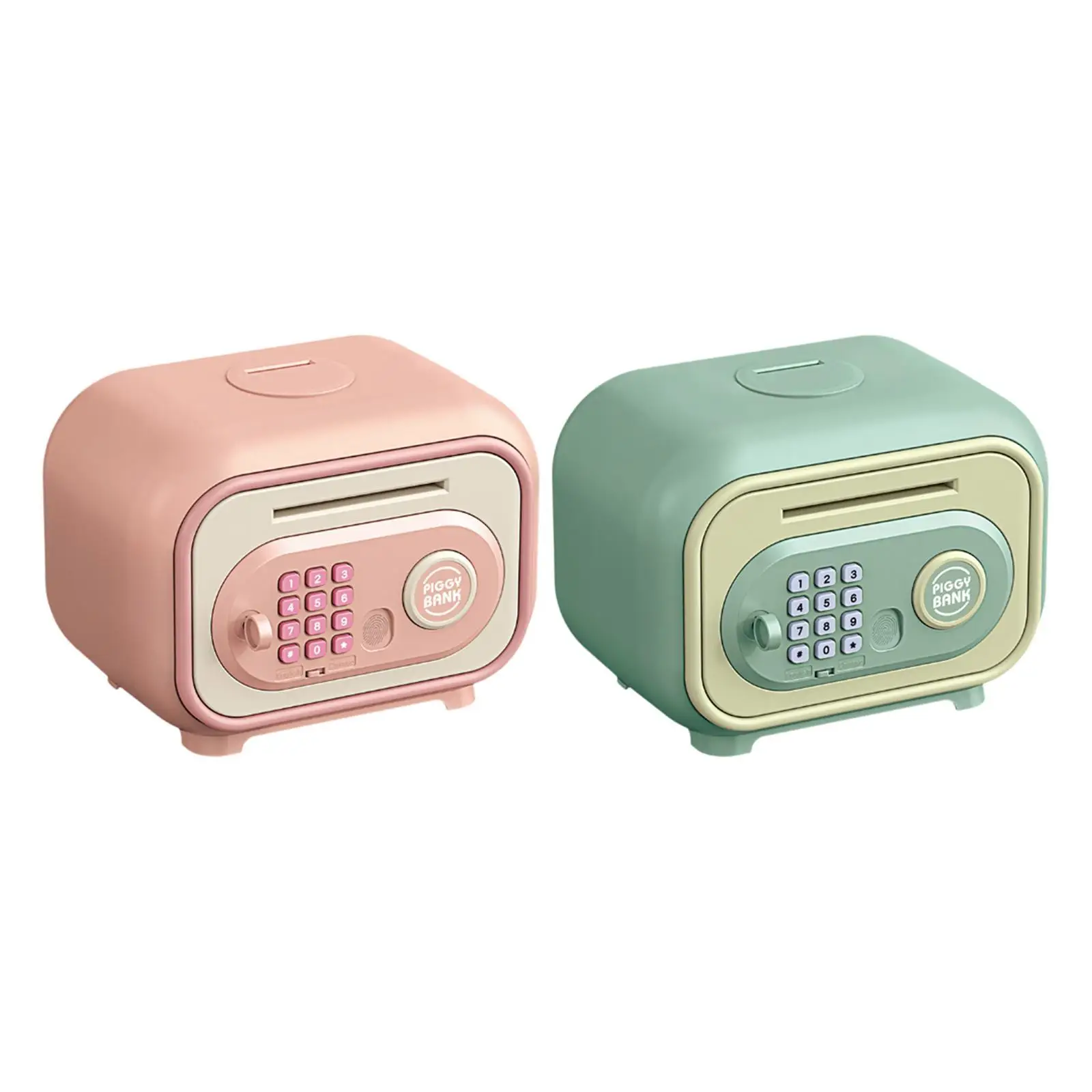 Electronic Piggy Banks Saving Money Automatic Roll Double Mode Fingerprint Password for Kids Children Age 3-8 Years Girls Boys