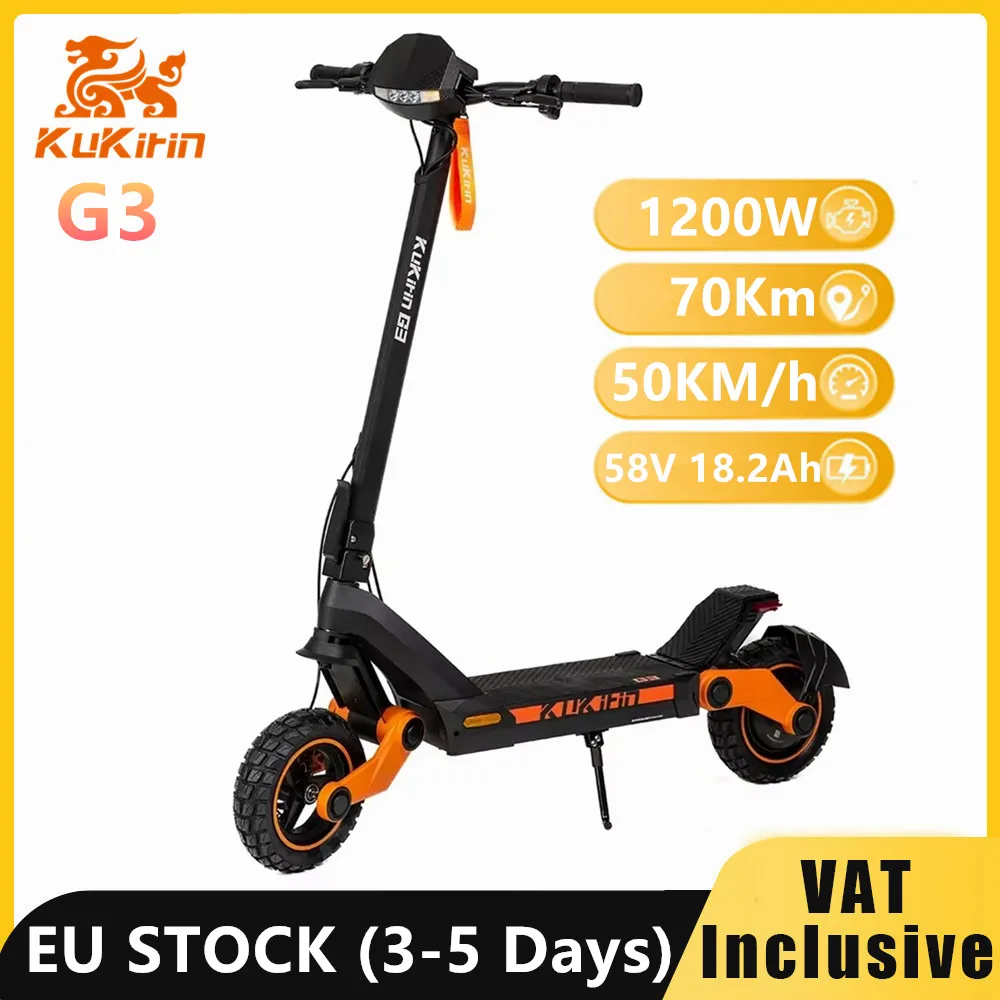 EU Stock Original KuKirin G3 Electric Scooter 1200W Motor 52V 18Ah battery 10.5 Inch Tire Touchable Display 50KM/H E-Scooter