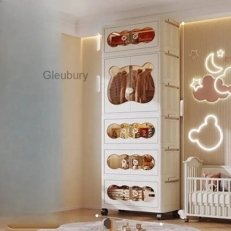 Exterior Modular Wardrobe Display Modern Minimalist Nordic Simple Living Room Wardrobe Wearable Clothes Armario Home Furniture