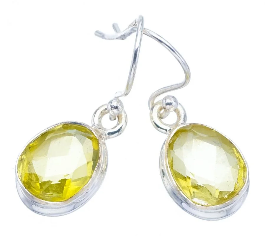 

StarGems Citrine Handmade 925 Sterling Silver Earrings 1.25" F6200