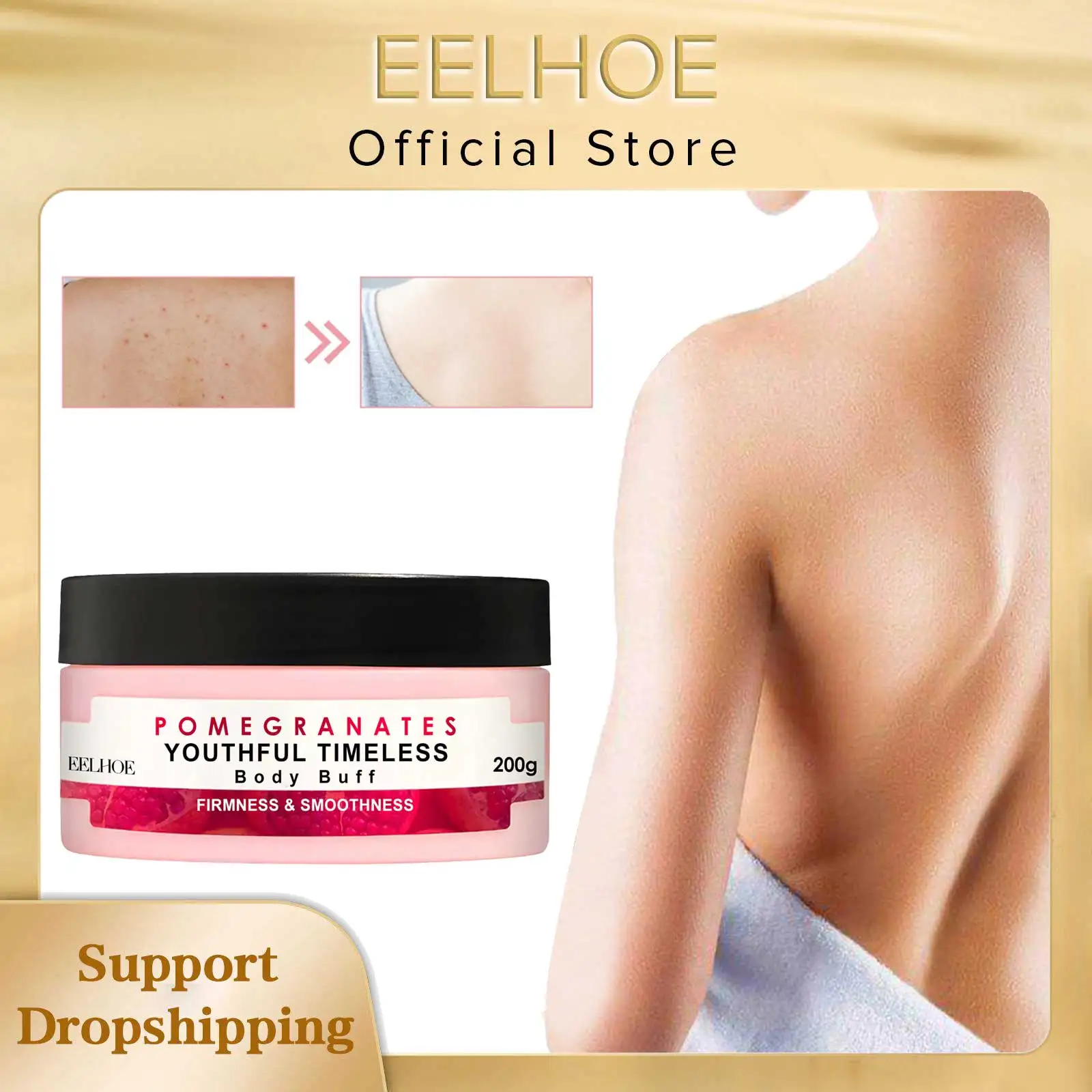 EELHOE Whitening Exfoliating Scrub Cream Stretch Marks Removal Brighten Melanin Moisturizing Skin Smooth Remove Body Acne Scrub