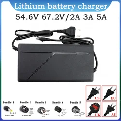 48V 60V 2A 3A 5A lithium-ion charger 13S 16S 54.6V 67.2V 18650 battery charging 5A fast intelligent charger