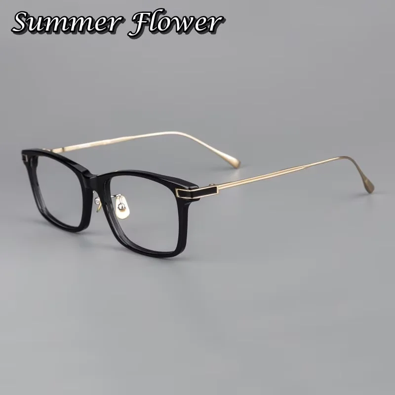 Men Eyeglasses Frames Prescription Lenses Recipe Glasses Women Acetate Titanium High End Durable Gafas Transparent Spectacles