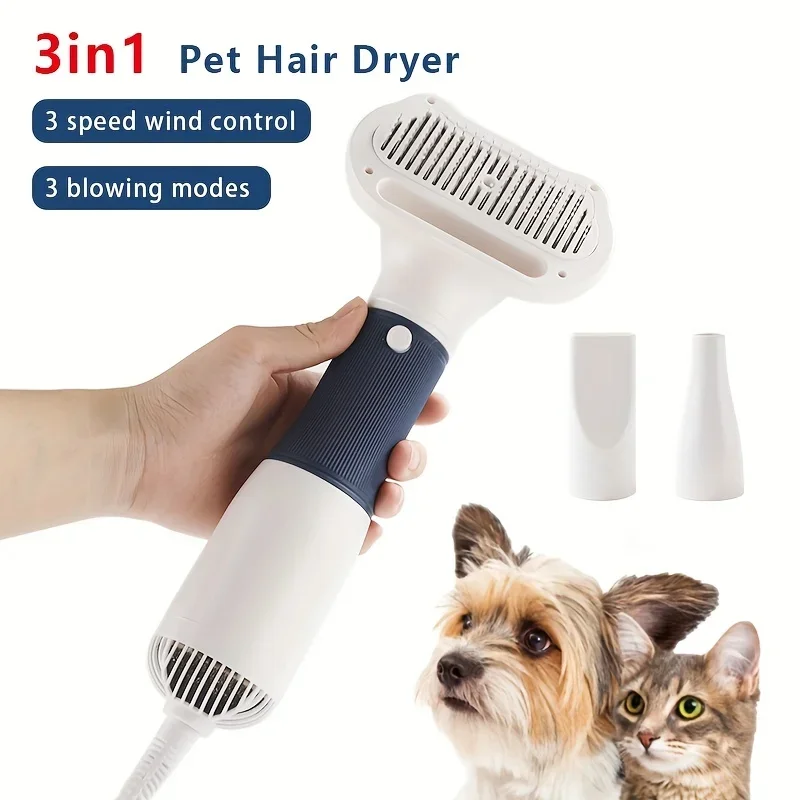 Dog Water Blower Hair Pulling Blowing Wind Modeling 3 In 1 Artifact Dog Hair Pulling Machine Hair Dryer Teddy Hair Comb Beauty