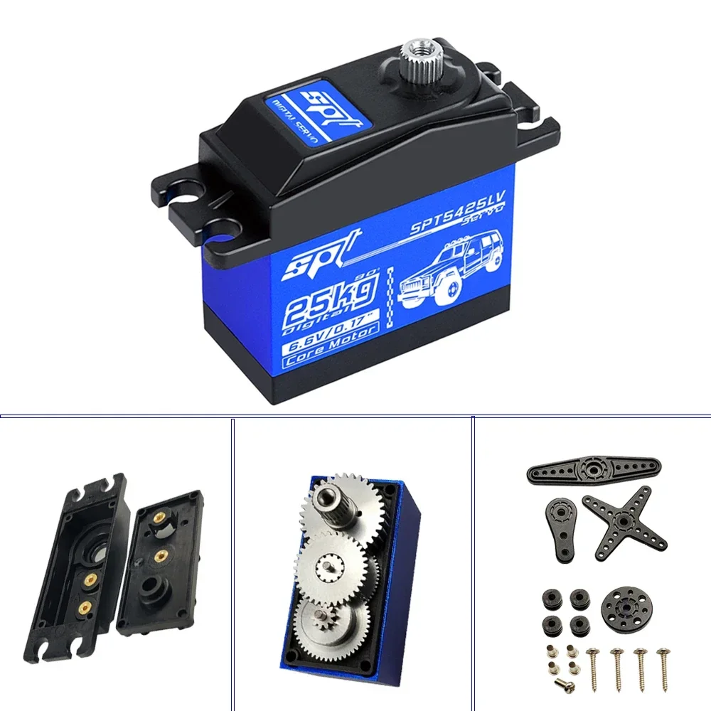 SPT 5425LV 25KG Metal Gear High Speed Large Angle Digital RC Servo for 1/8 1/10 RC Crawler Car Fixed-wing Robot Arm SCX10 TRX4