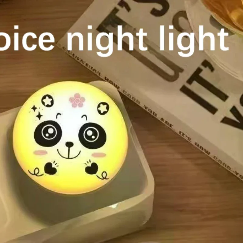 USB Panda Artificial Smart Voice Controlled Night Light Bedside Camping Plug Use LED Indoor Sleep Lights