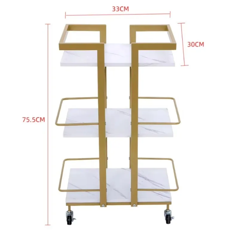Beauty, Movable Metal Storage Rack, Hair Care Storage Rack, Multi-level Trolley, Hair Salon Tool Cart, Simple Nail Art Trolley