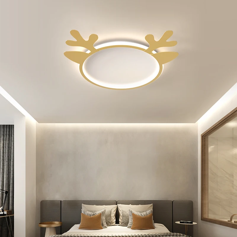 Simple Round Ceiling Light Indoor Lighting With Animal Elements For Living Dining Room Kitchen Bedroom Heme Deco Lamp AC90-260V