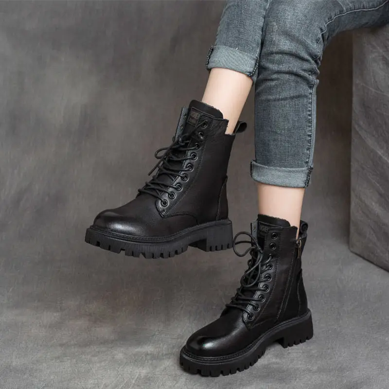 2022 Boots Women Shoes for Winter Boots Fashion Shoes Woman Casual Autumn Leather Botas Mujer Female Ankle Boots Women