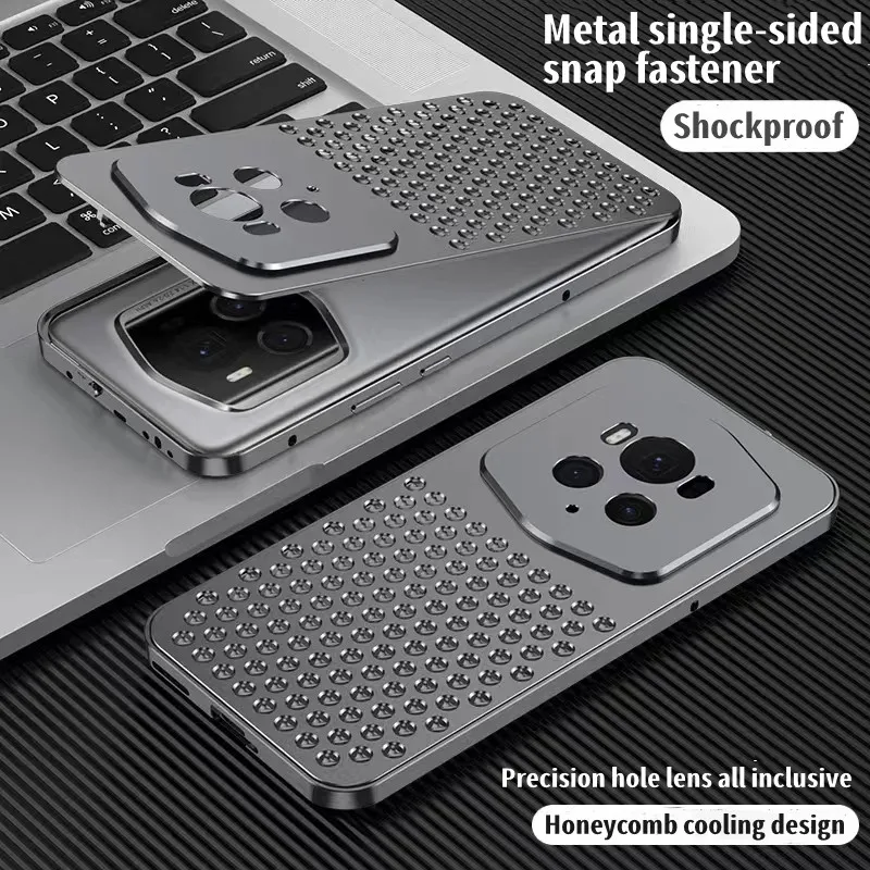 

Metal Shockproof Cooling Phone Case For Honor Magic 6RS Cover Hollow Aluminum Heat Dissipation Anti scratch Armor Protect Cover