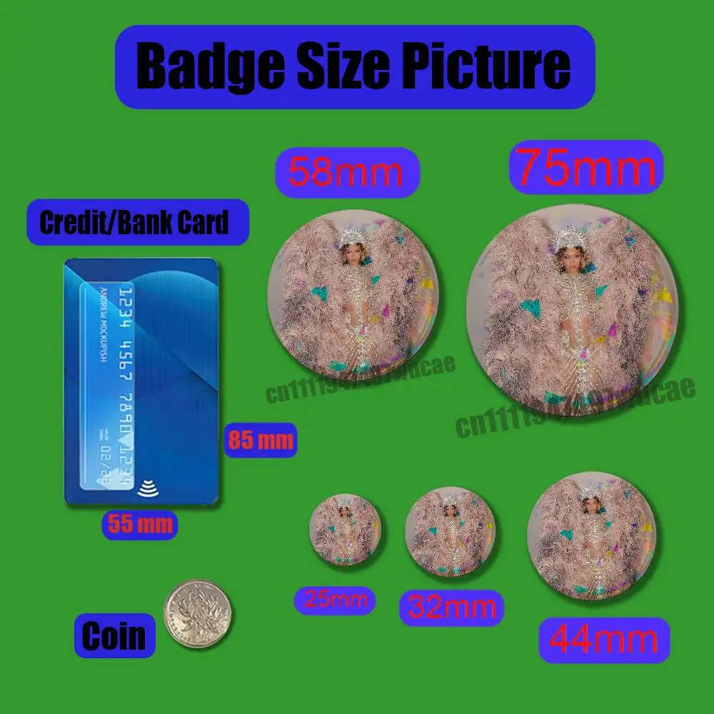 For B-Beyonce Morning Dew Donk Badge Cover Custom Pin Insignia Emblem Round 25mm 44mm Laser Film