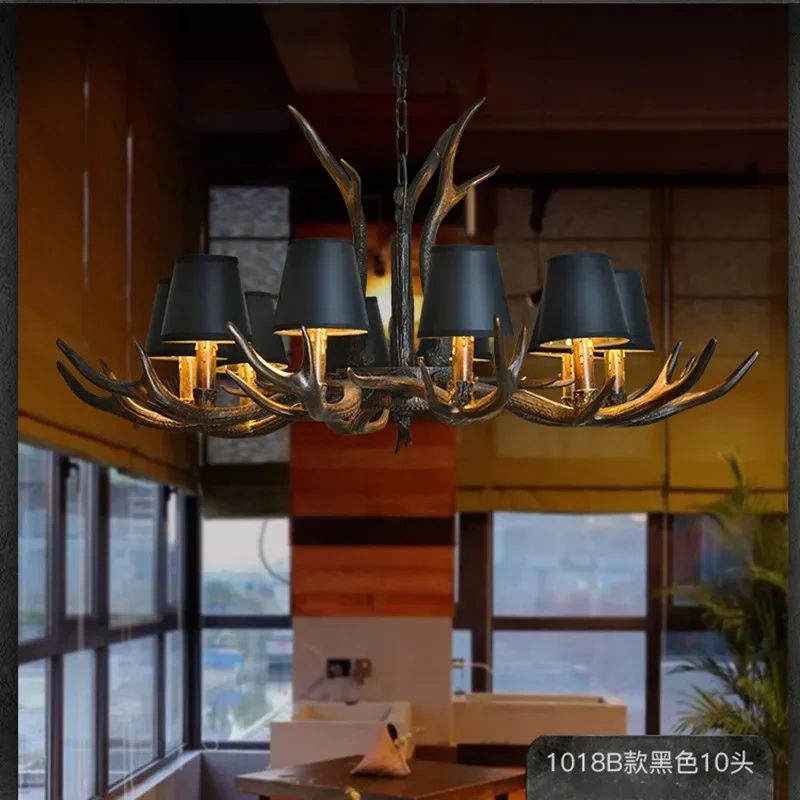 2025 Retro Antlers LED Chandelier Table Dining Living Room Kitchen Accesories Pendant Lamp Home Decoration Interior Lighting Fix