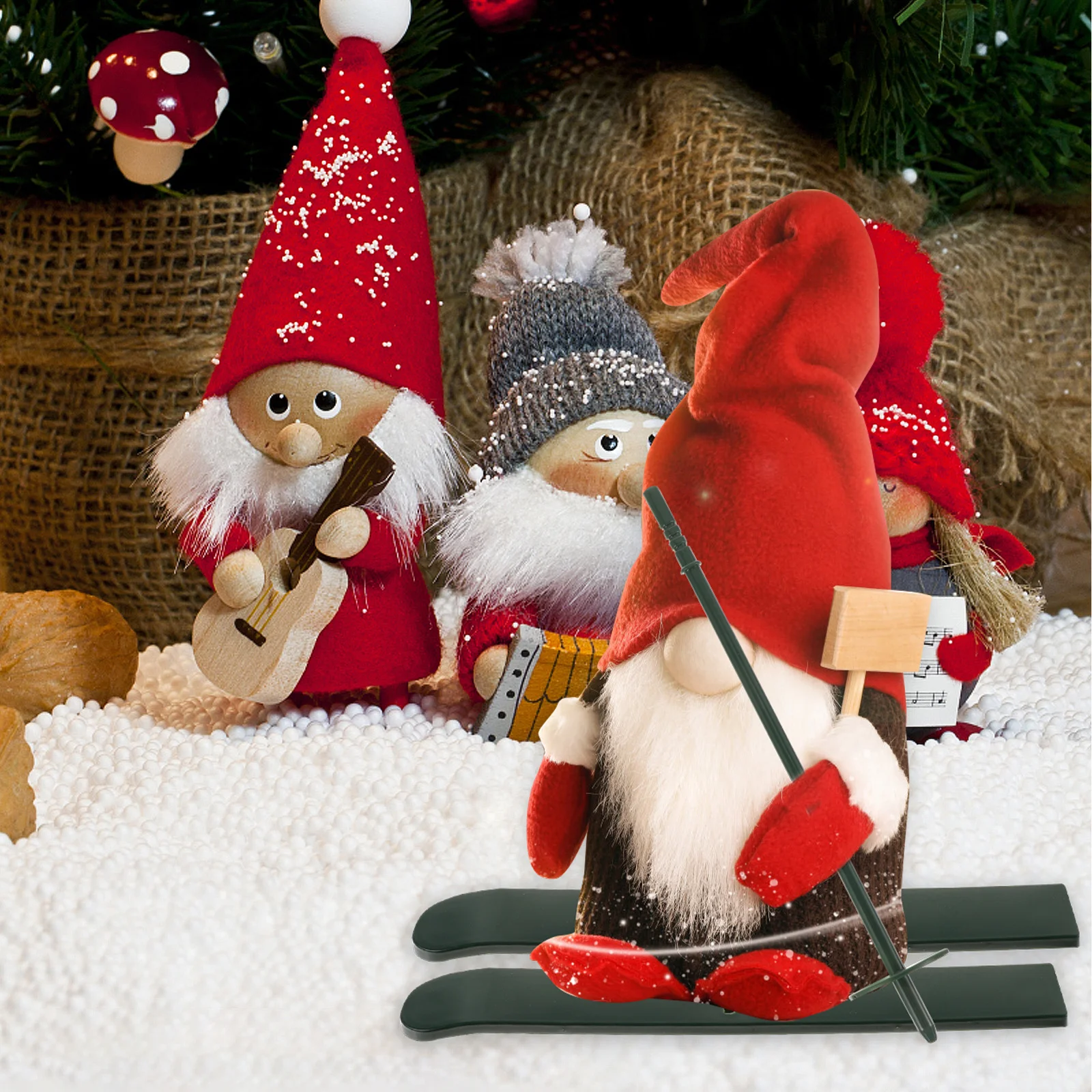 

2Sets Christmas Sled Ornament Mini Desktop Sleigh Adornment Decorative Party Xmas Tree Hanging Pendant Festive Decor