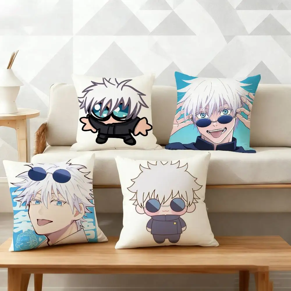 Jujutsu K-Kaisen G-Gojo Satoru Pillow Case Cushion Cover Throw Pillow Case For Car Sofa