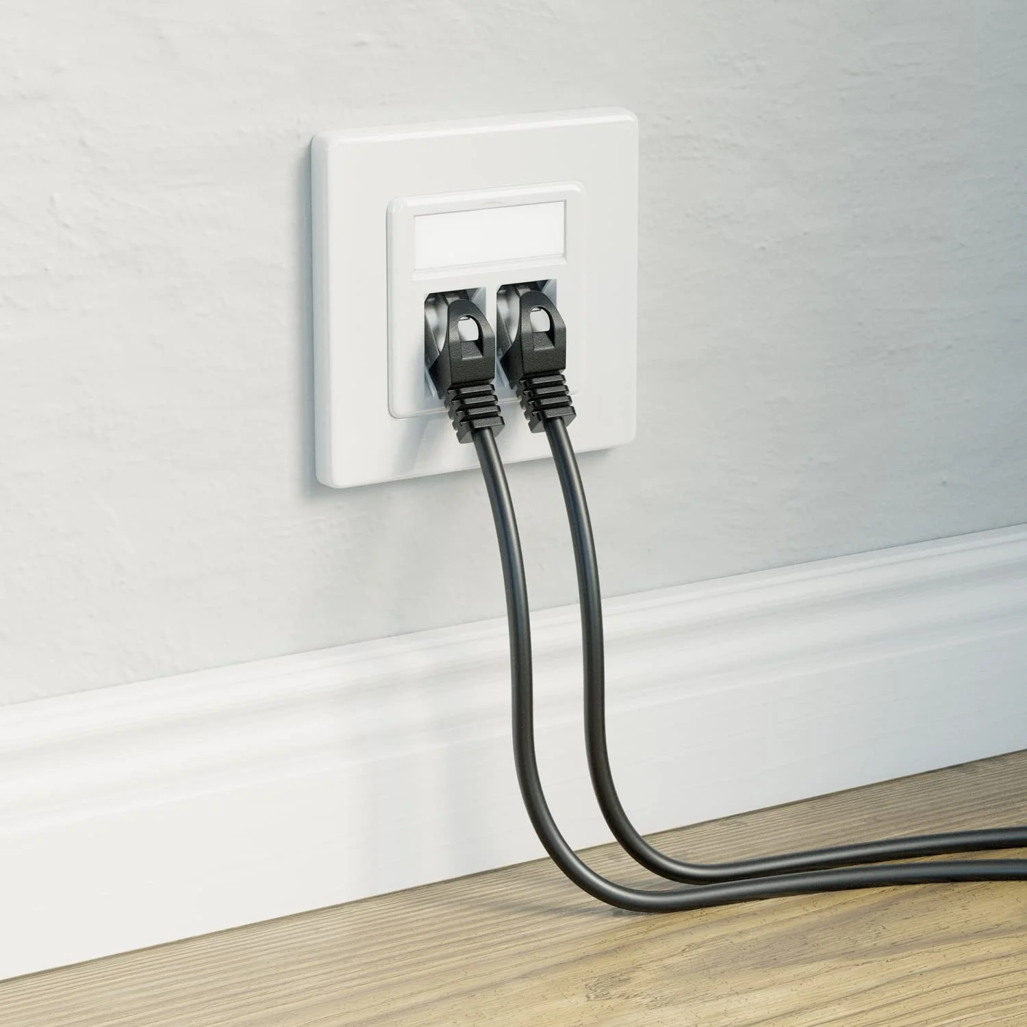 ZoeRax 2-Port Flush-Mount Network Socket RJ45 Ethernet Data Socket Patch مع RJ45 CAT8 CAT7 CAT6A مقابس كيستون محمية بالكامل